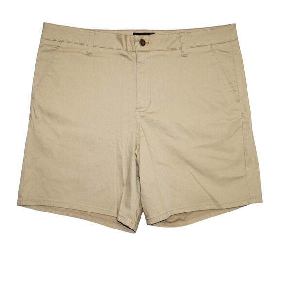 RSQ Beige Chino Shorts – Size 38 Men's Casual Stretch Twill Flat Front - Picture 1 of 4